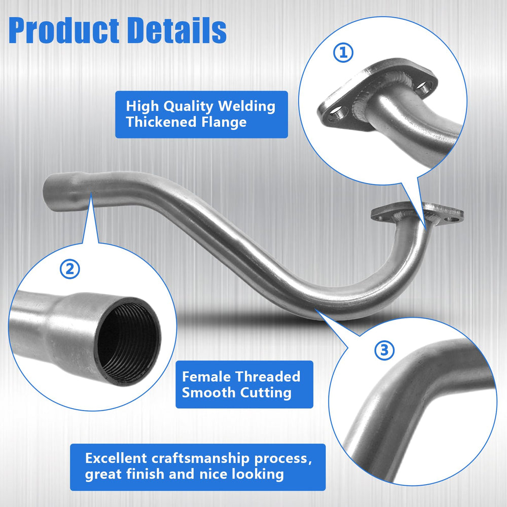 QASKEHKT close-up of exhaust flange and included gasket for secure sealing benefit