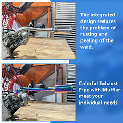 QASKEHKT heat-tint color detail on pipe showing purple-gold finish as visual upgrade