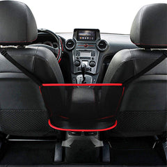 QBUC front view installed between seats showing secure purse storage and convenience