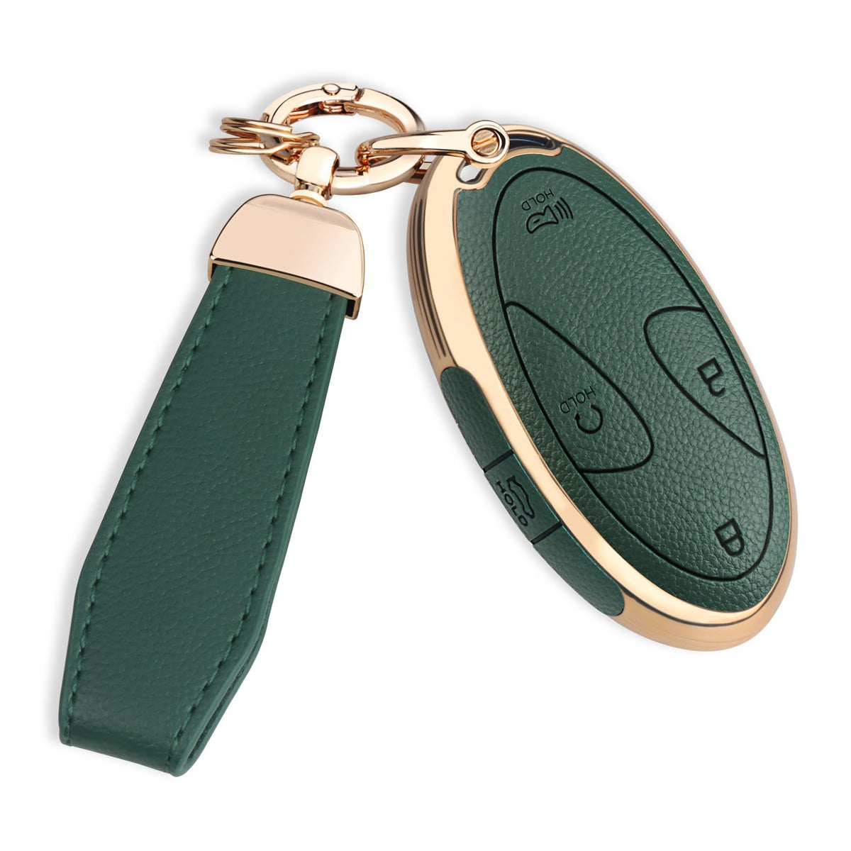 QBUC front view showing five-button layout and neat fit, protects key