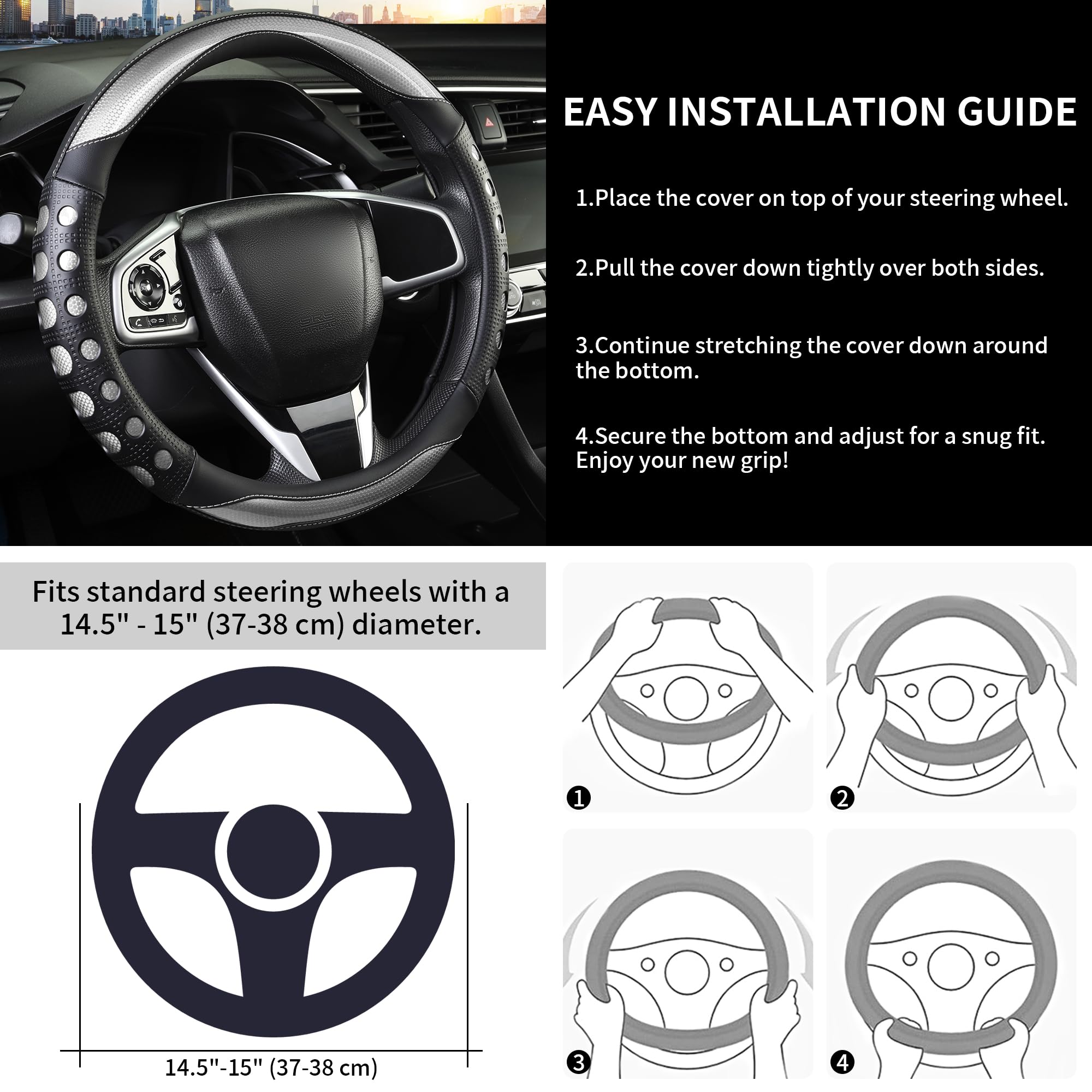 QCYP lifestyle shot inside car featuring cover installed for stylish protection
