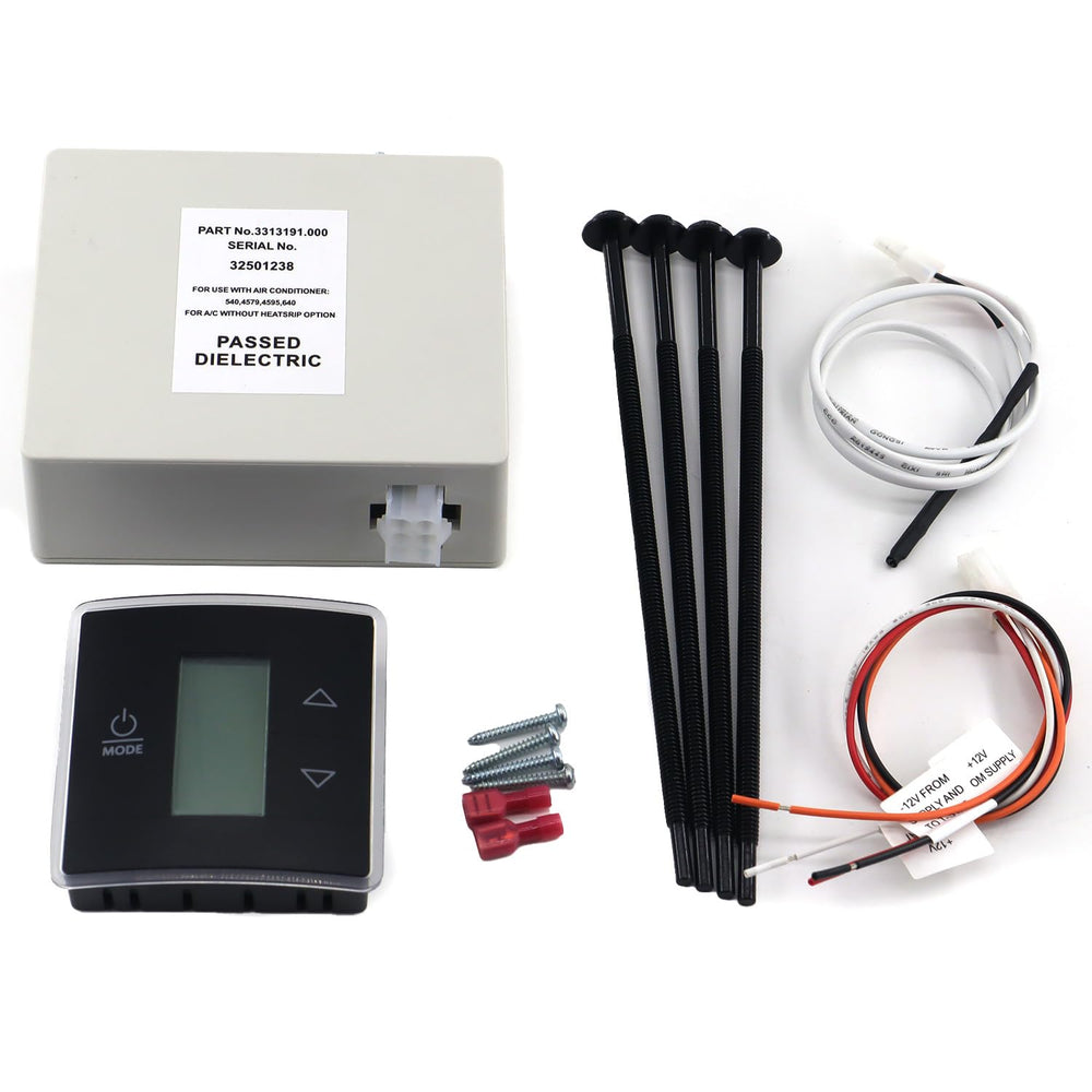 QHHR black wall thermostat front view showing clean controls and easy installation benefit