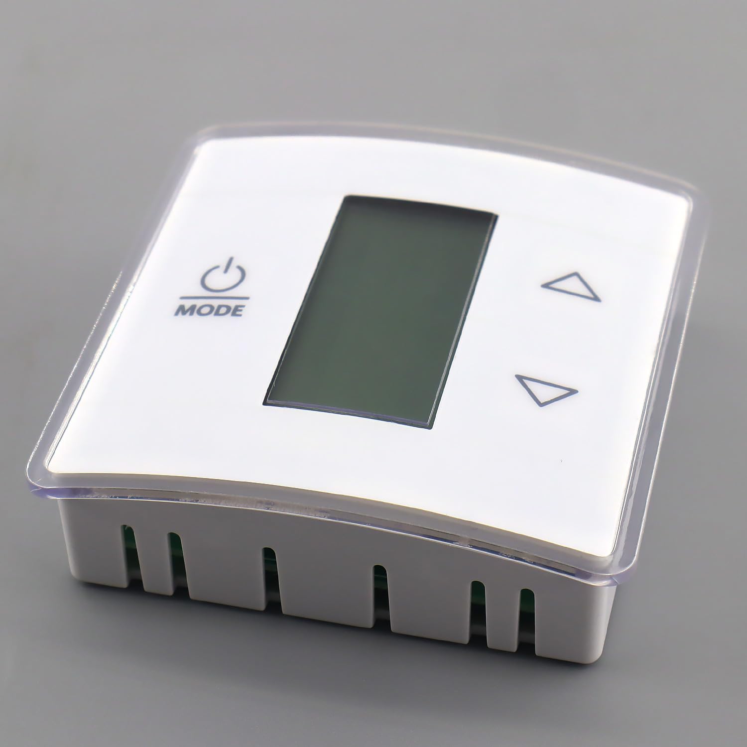 QHHR front panel thermostat showing clean profile and easy control benefits