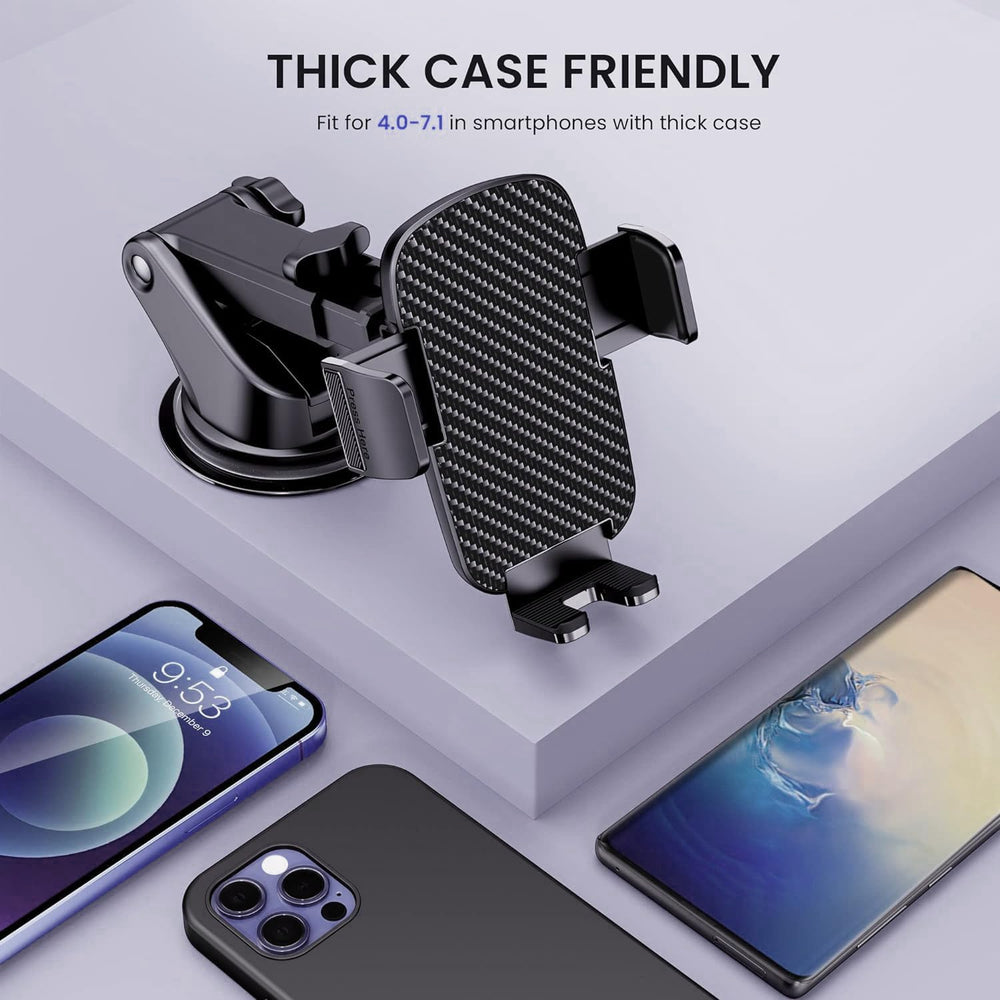 Qifutan next to smartphone showing universal fit for phones 4.0 to 7.1 inches
