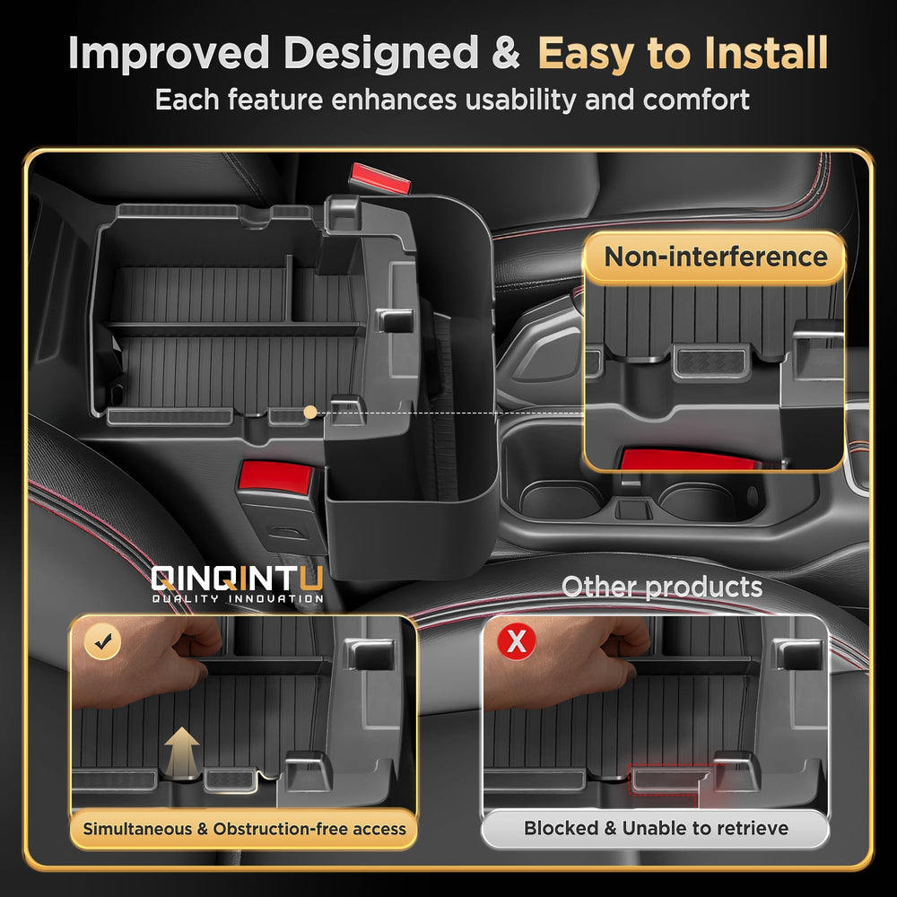 QINQINTU size comparison with phone and keys demonstrating compartment scale