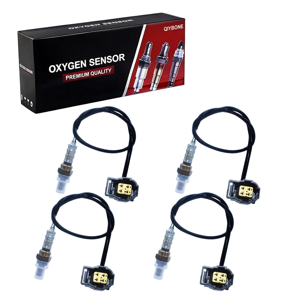 QIYBONE front view of four oxygen sensors showing full set and connectors, reliable replacement
