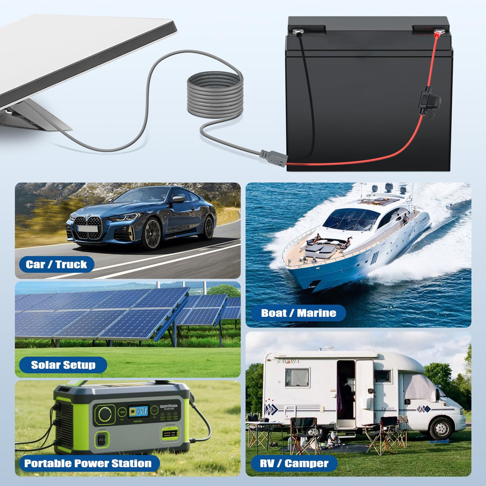 QKJCE cable on boat transom in spray, marine-grade weather resistance
