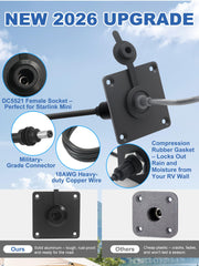 QKJCE DC female adapter plug pictured for easy power connections and expansion