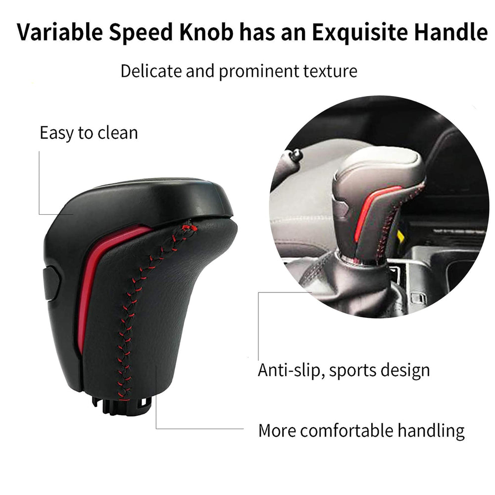 Qnbes shift knob side profile highlighting ergonomic curve and control