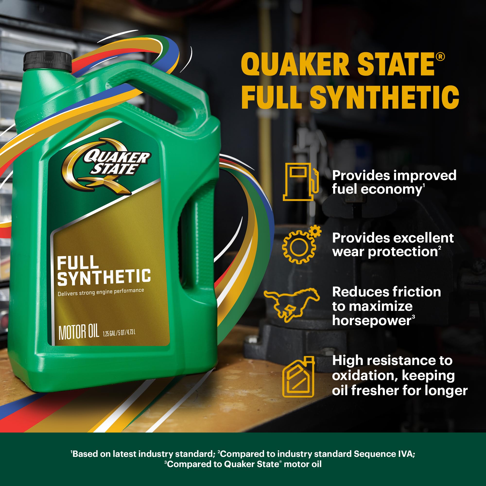 Quaker State oil being poured into engine for reliable lubrication during service