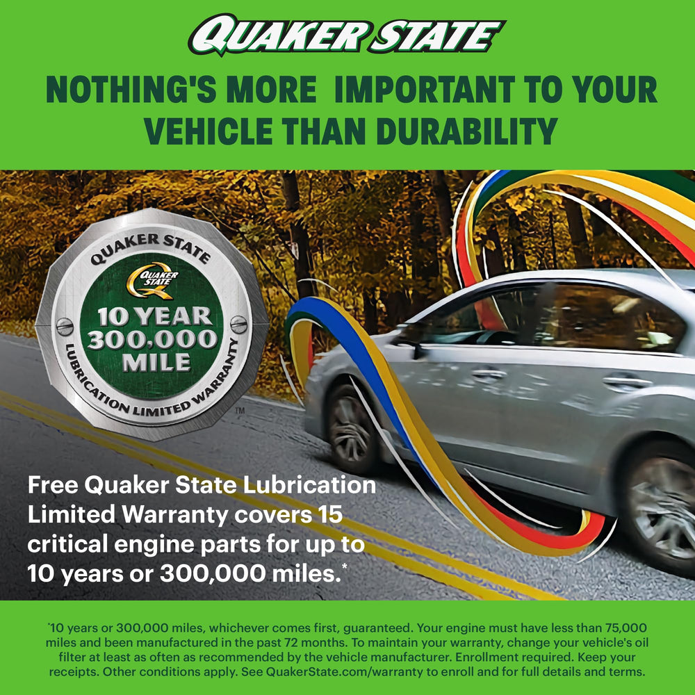 Quaker State pour spout close-up showing controlled flow and reduced spills