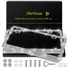 QUANQIUFEI front view silver frame showing full sparkle and polished finish for style