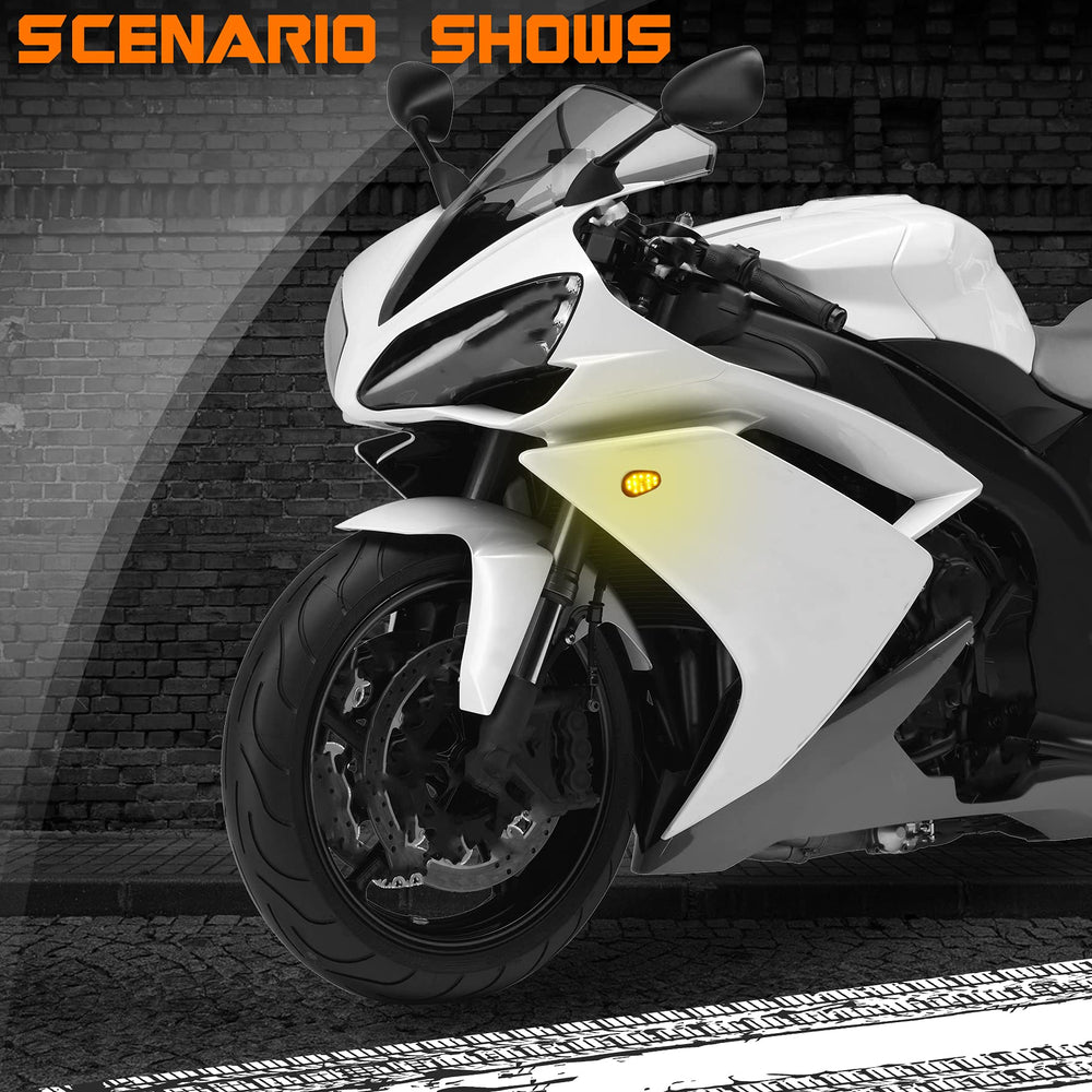 QUASCO mounted on Yamaha motorcycle illustrating improved visibility in traffic