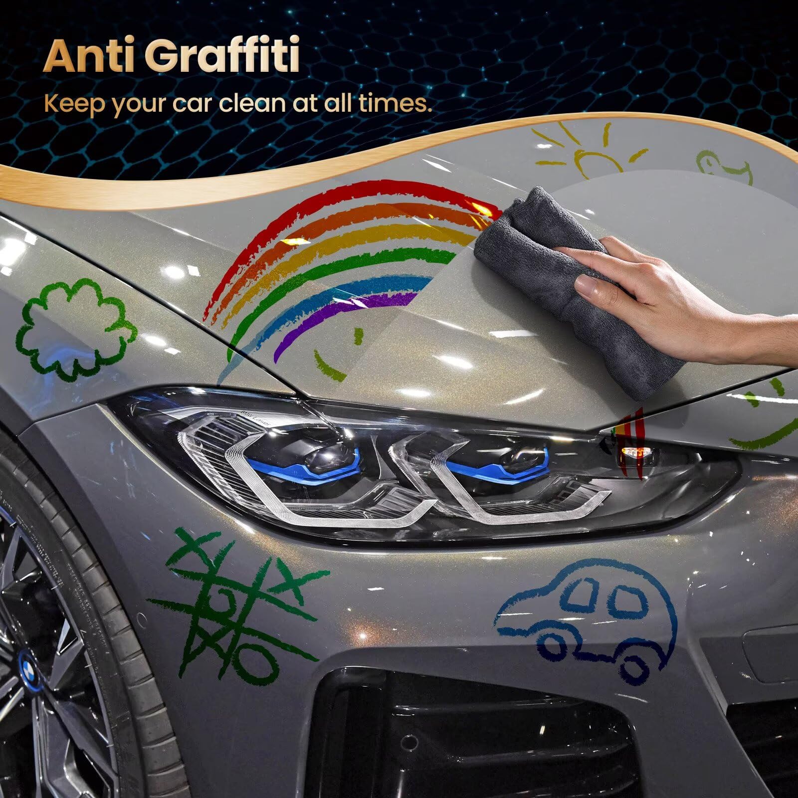 Qucship coated panel detail showing enhanced gloss and surface clarity benefit