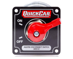 QuickCar front panel view showing red handle and black aluminum panel for clean installation