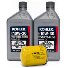 QUICKIEPARTS synthetic-blend 10W-30 pouring close-up showing smooth viscosity for reliable starts