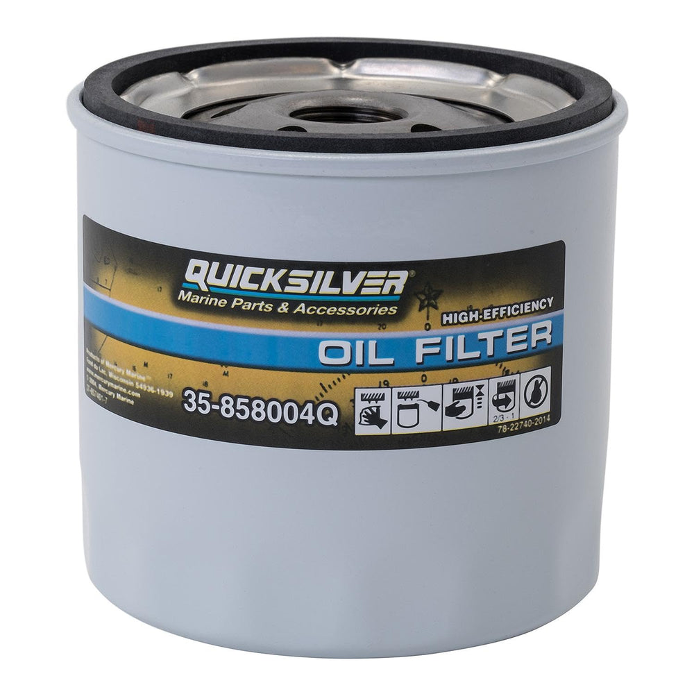 Quicksilver 858004Q front view showing fit and labeling for correct replacement