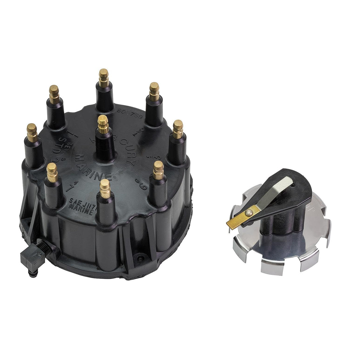 Quicksilver distributor cap kit front packaging showing contents and model