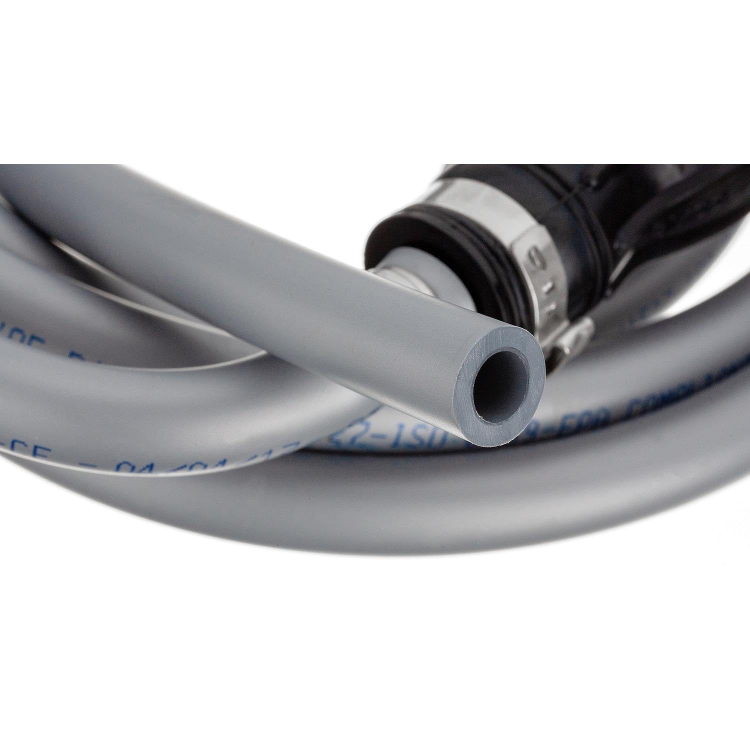 Quicksilver inline connection point showing hose ends ready for matching quick-disconnect fittings