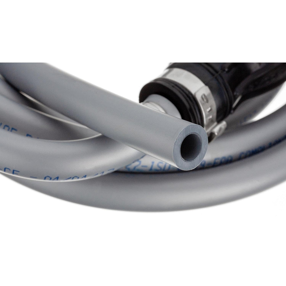 Quicksilver inline connection point showing hose ends ready for matching quick-disconnect fittings