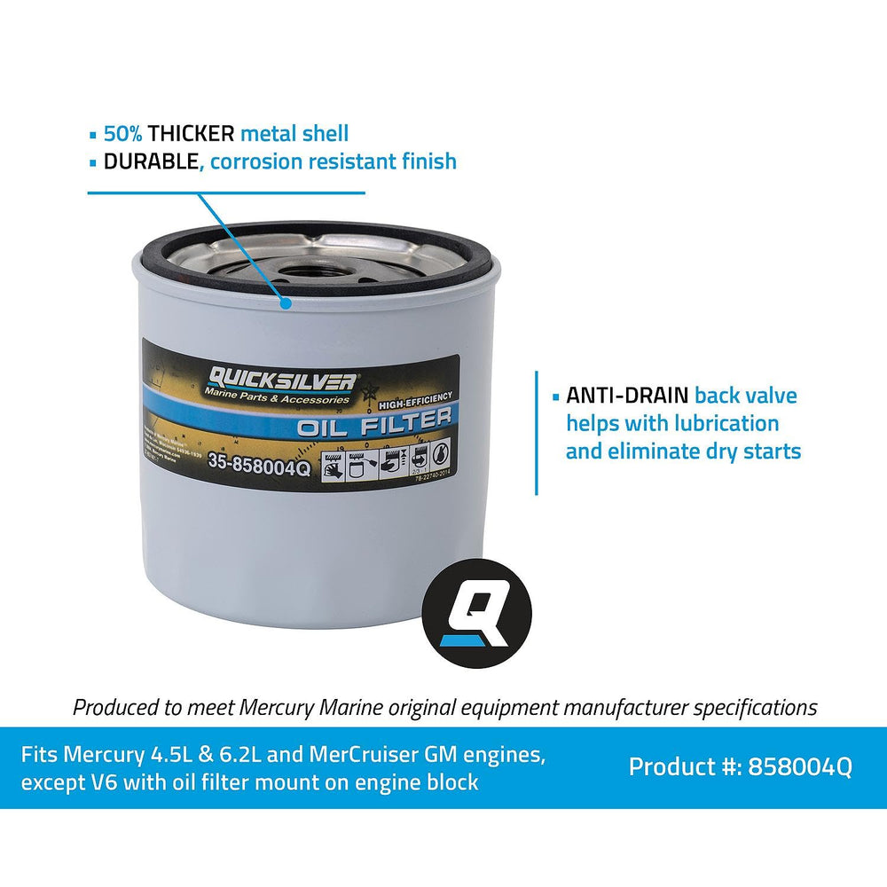 Quicksilver retail packaging and label showing OEM-spec part identification