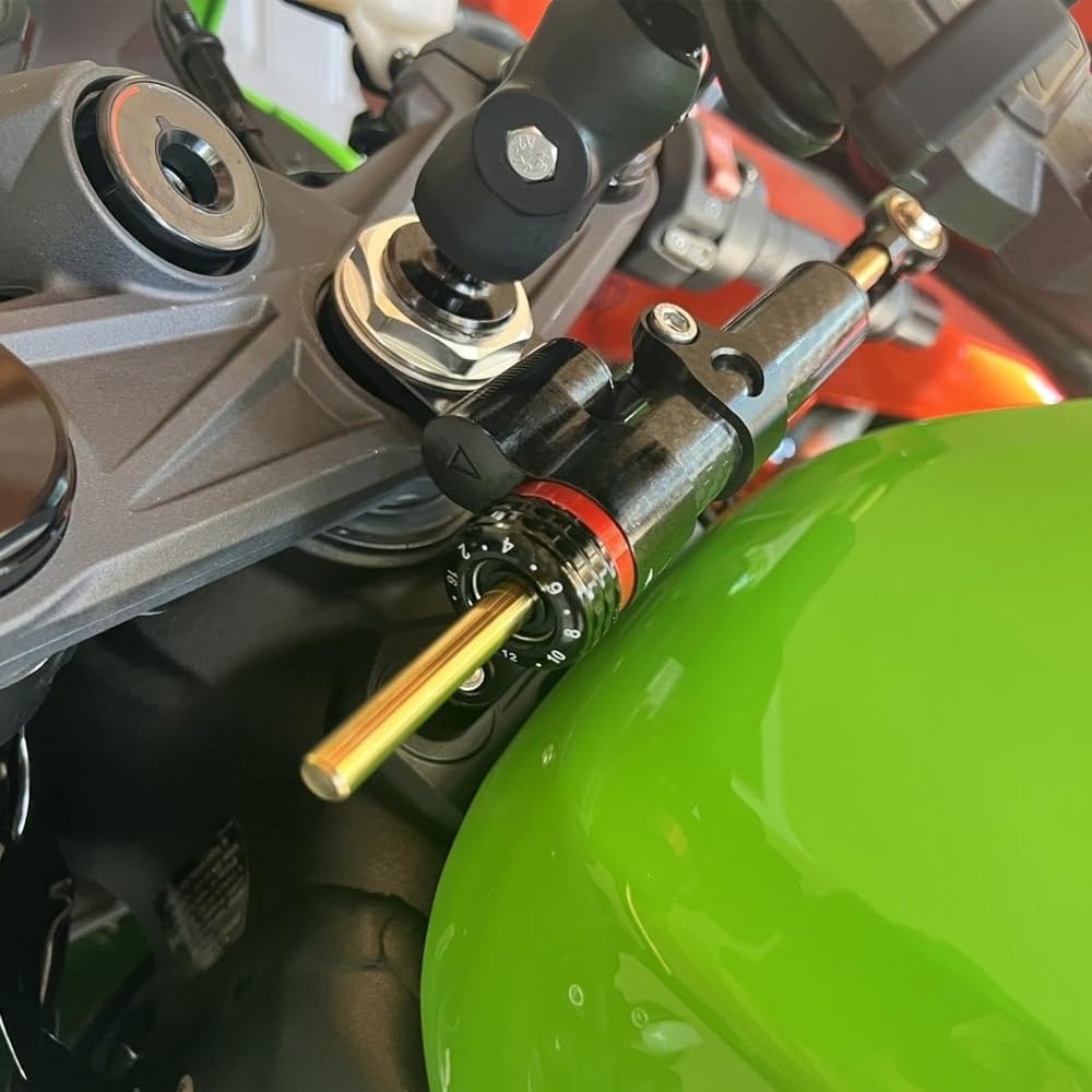 QWDRHen installed on Ninja ZX‑6R handlebar demonstrating reduced vibration