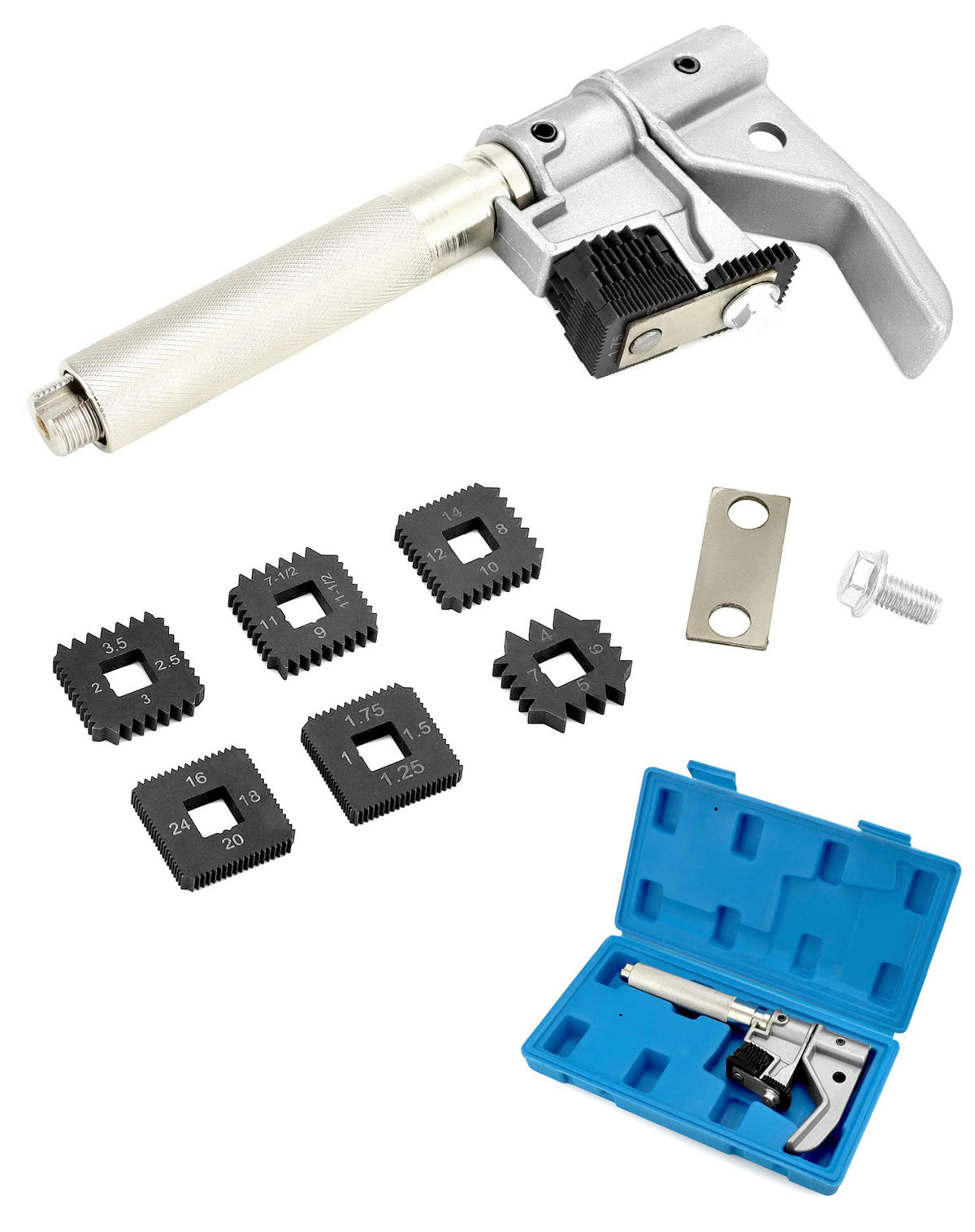 QWORK 7402 front view showing robust die-cast body and fit for quick repairs