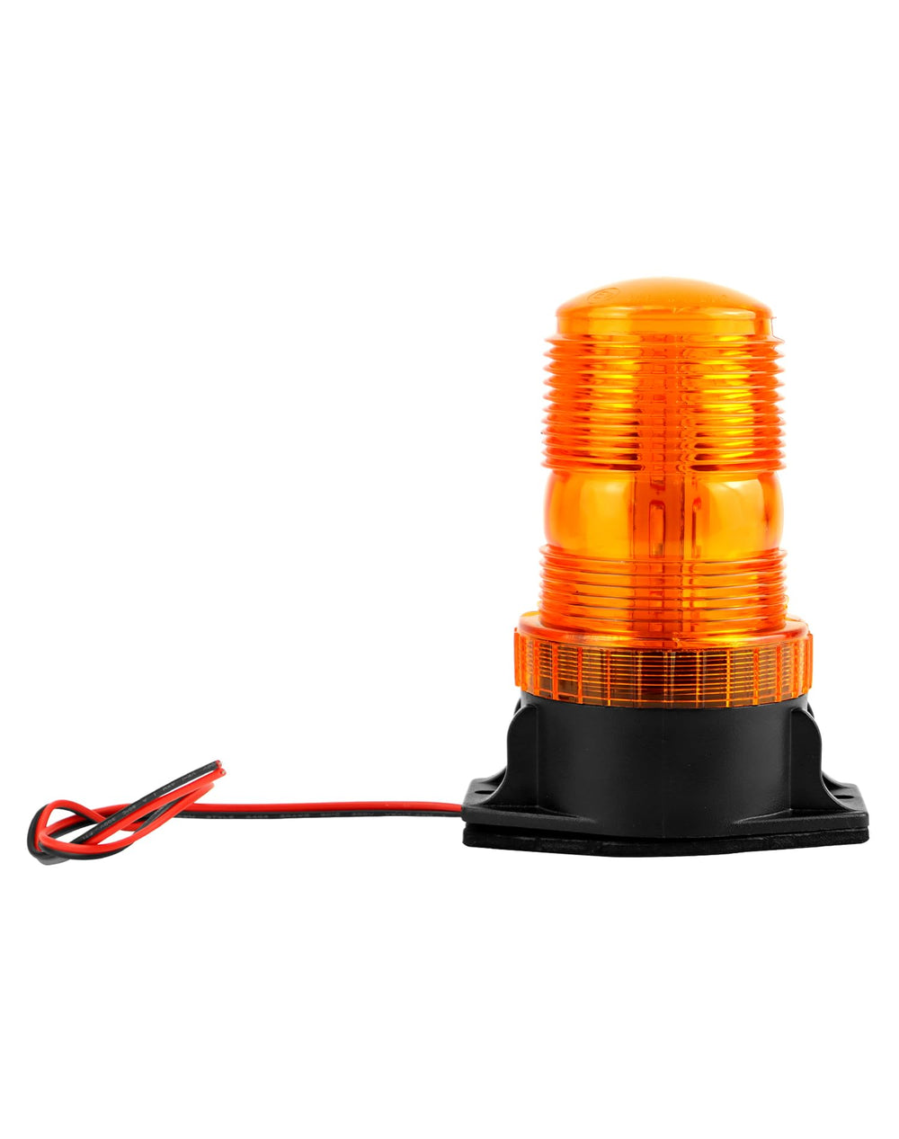 QWORK amber strobe base mount detail showing screw-mount and secure fit