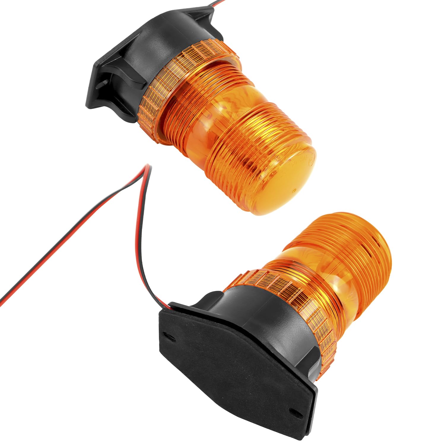 QWORK amber strobe in nighttime road use offering clear lane warning visibility