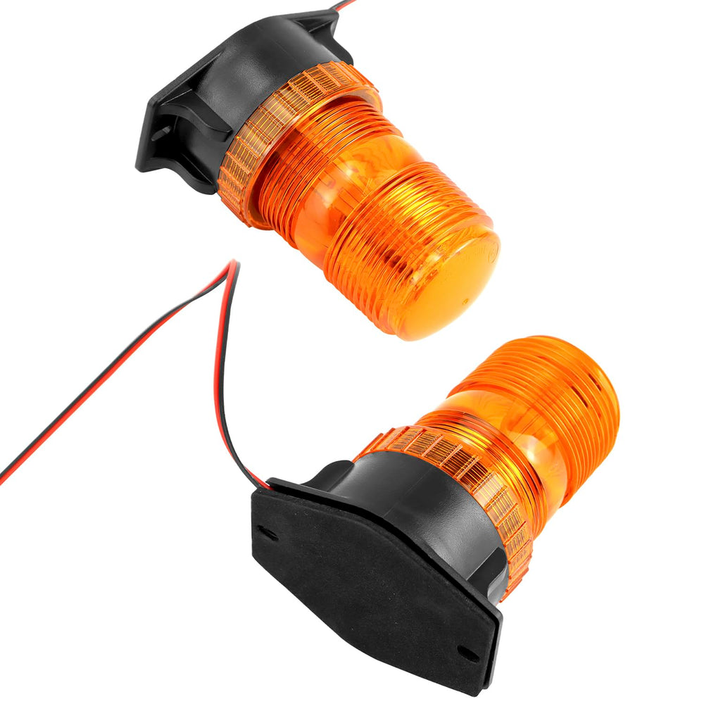 QWORK amber strobe in nighttime road use offering clear lane warning visibility