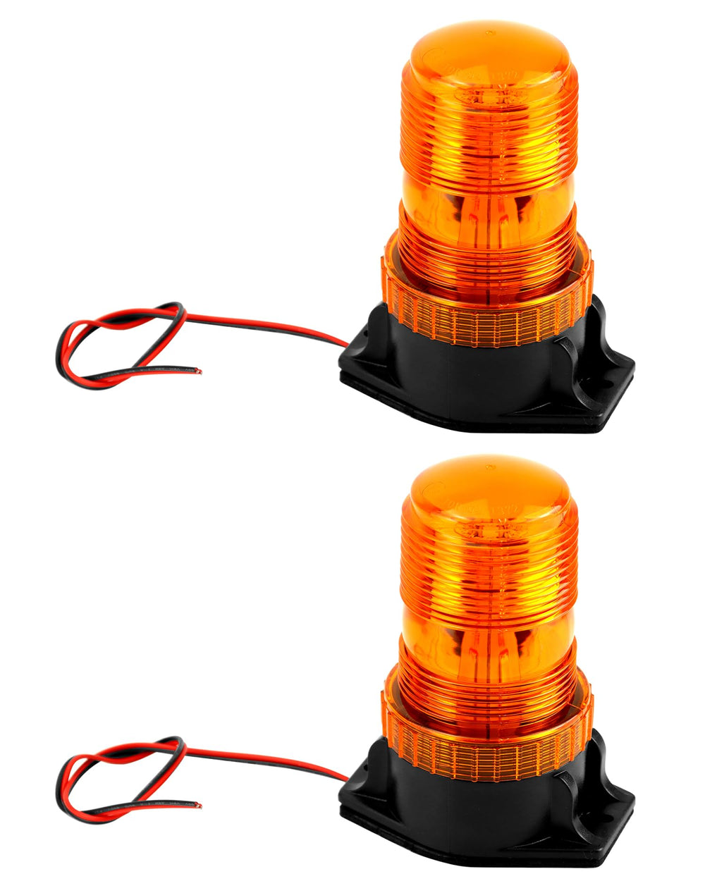 QWORK amber strobe scale next to hand showing compact size and portability