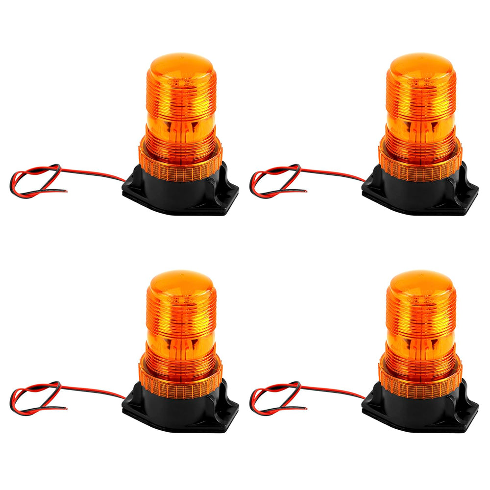 QWORK strobe next to hard hat for scale showing compact size and simple placement
