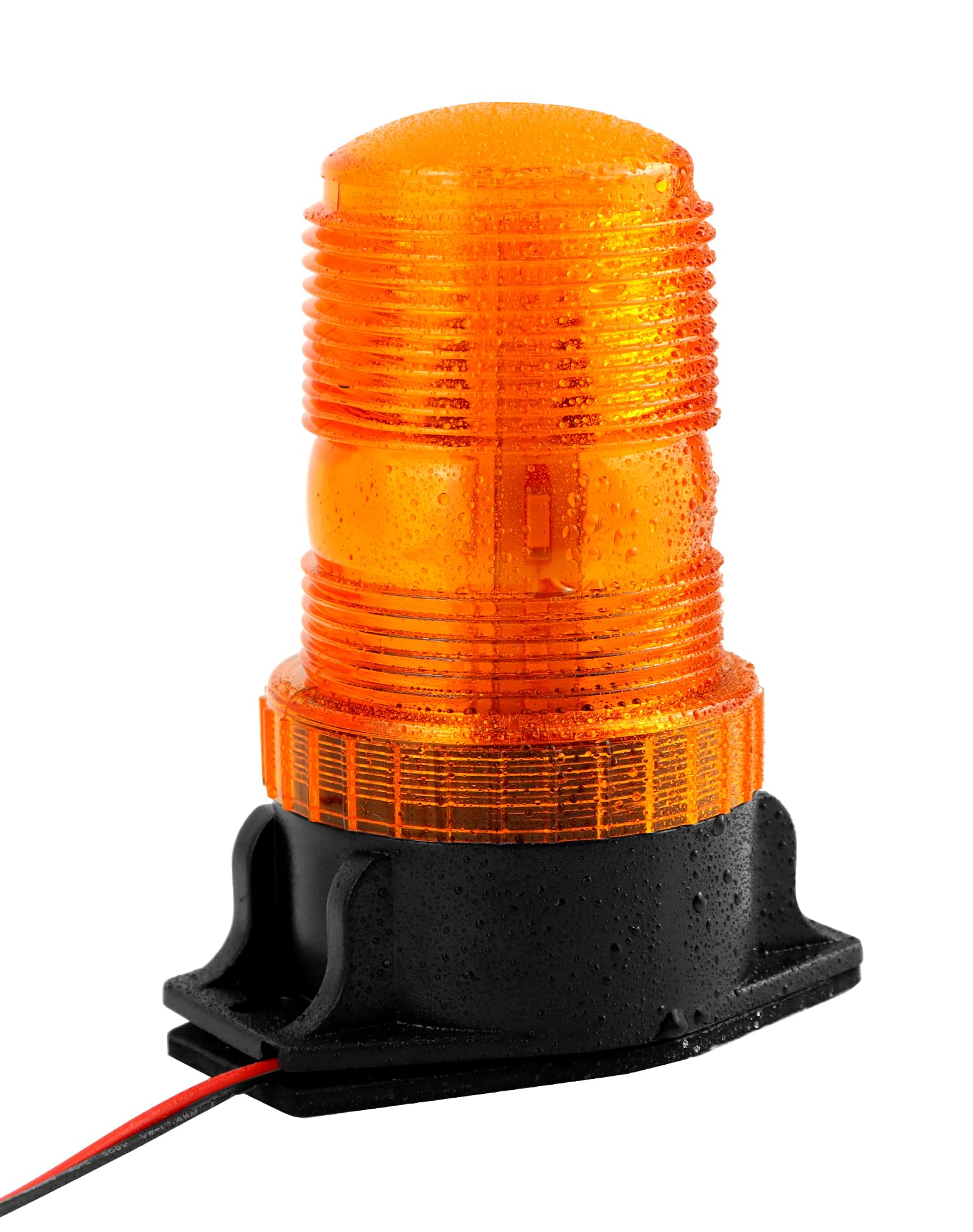 QWORK amber strobe side profile highlighting low-profile durable housing