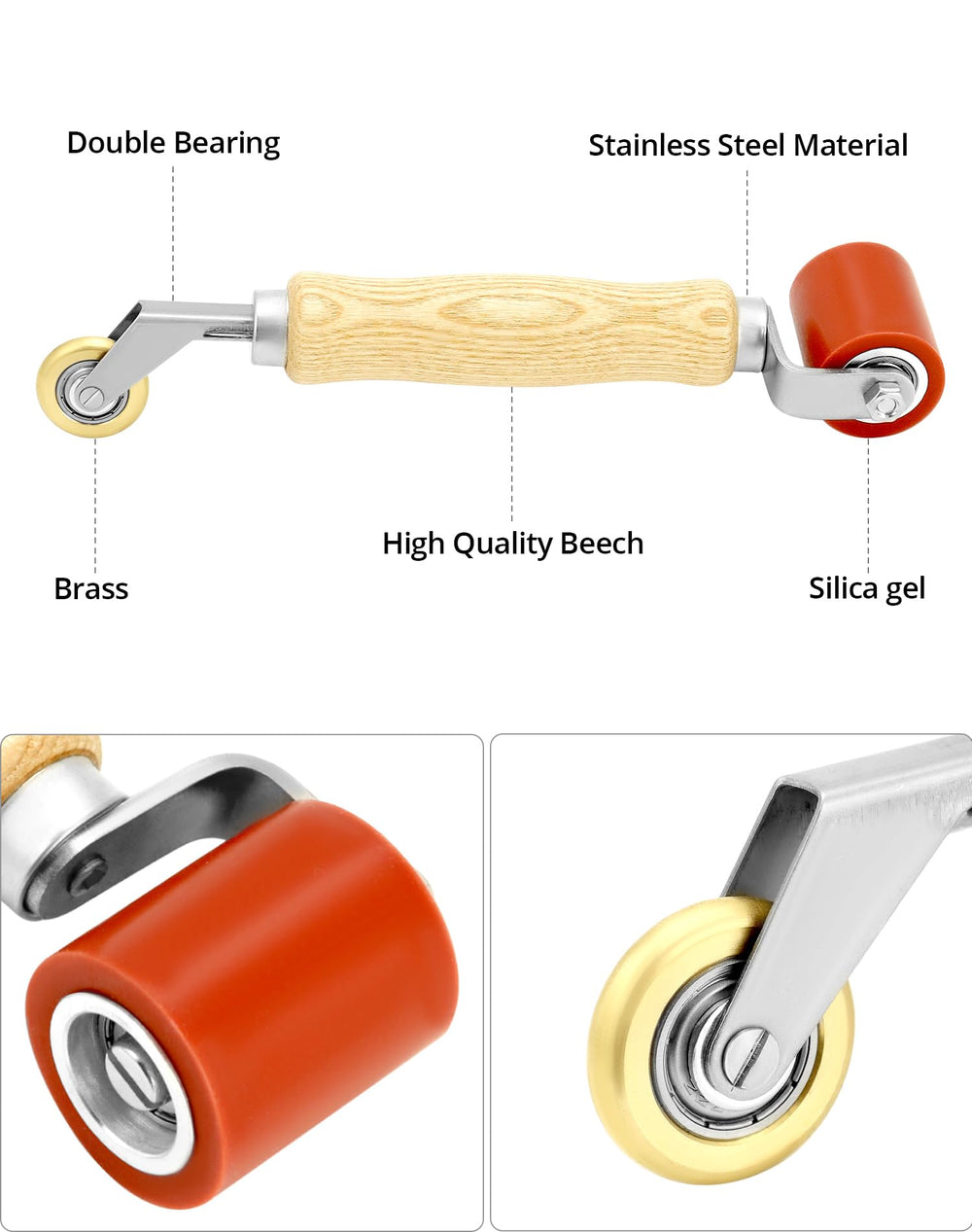 QWORK closeup of silicone roller surface showing even pressure distribution