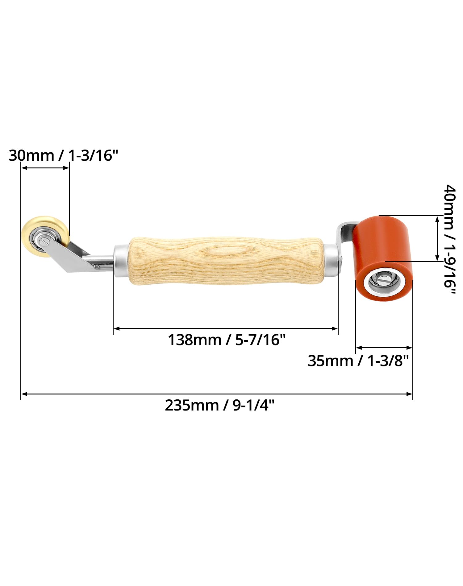 QWORK detail roller working around flashing for tight corner adhesion