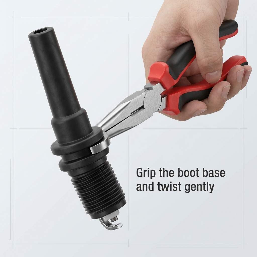 QWORK in use in engine bay demonstrating safe removal of boots