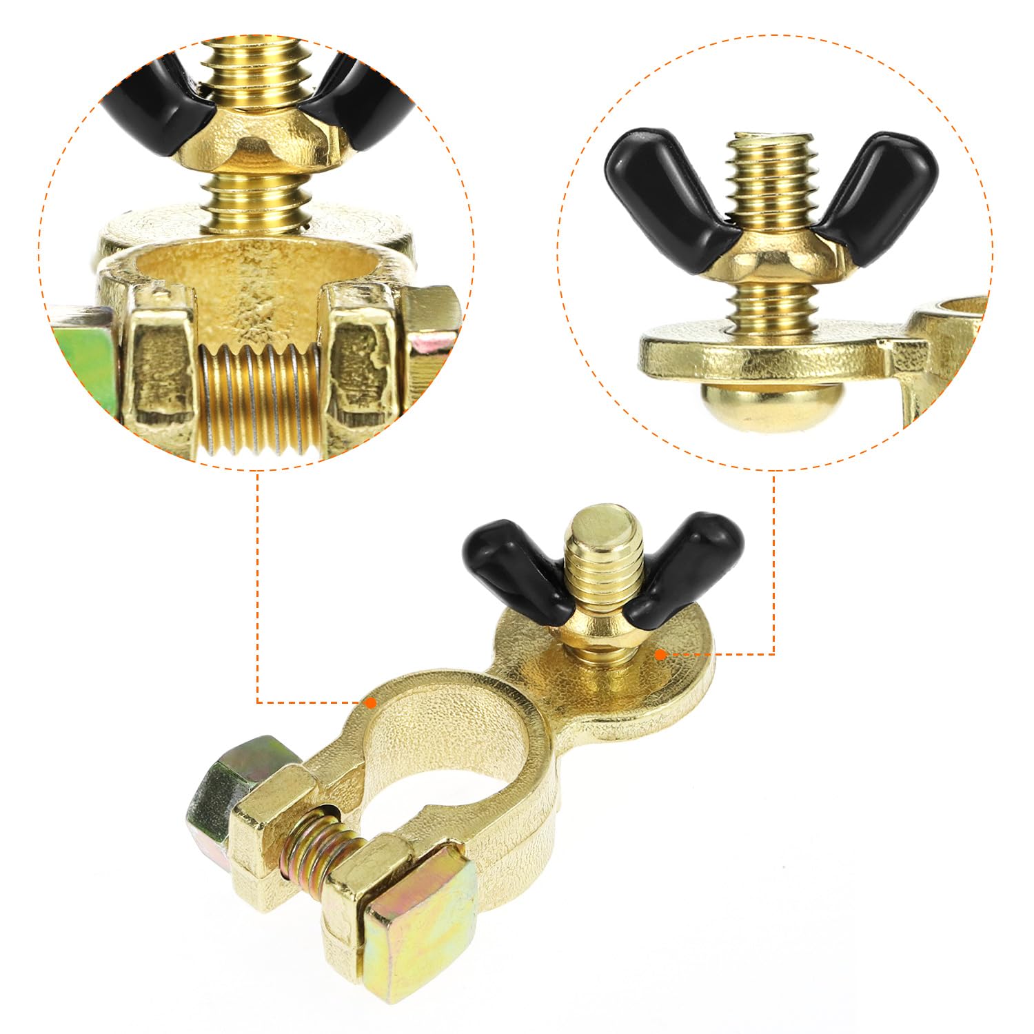 QWORK terminal installed on boat battery post illustrating marine-ready corrosion protection