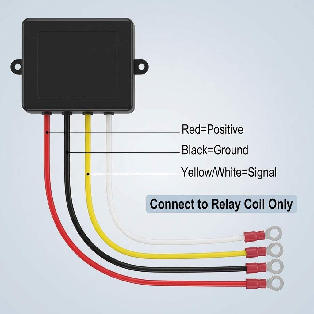 QWORK receiver closeup with color‑coded wires easing installation
