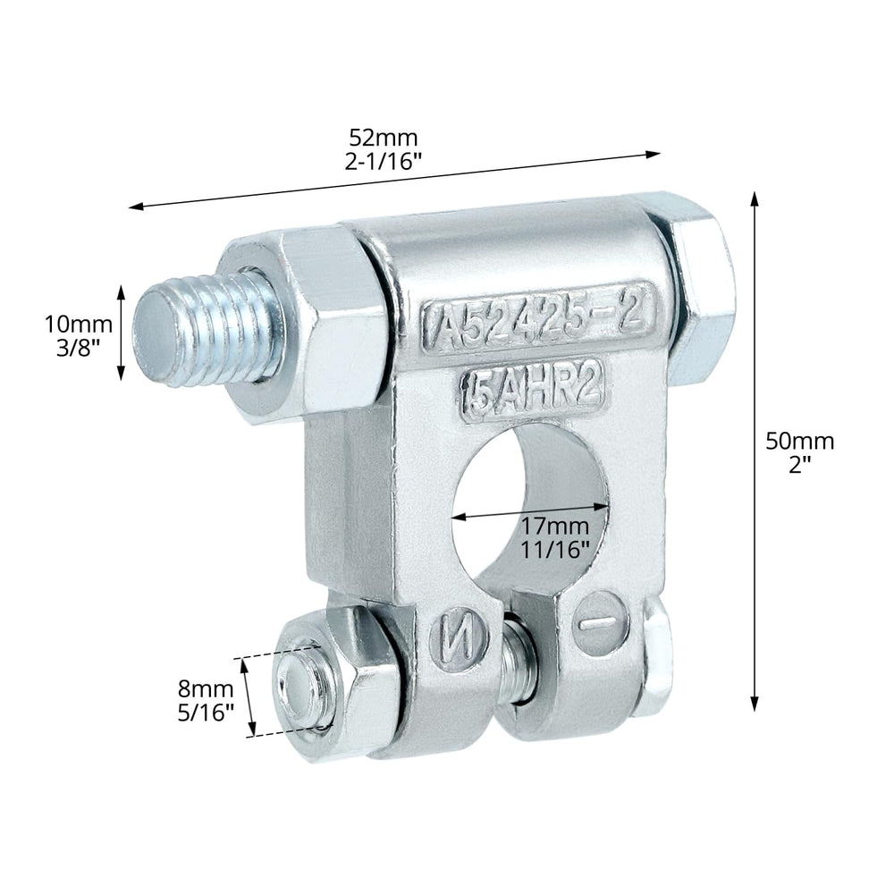 QWORK terminals next to ruler scale showing size for easy fit verification