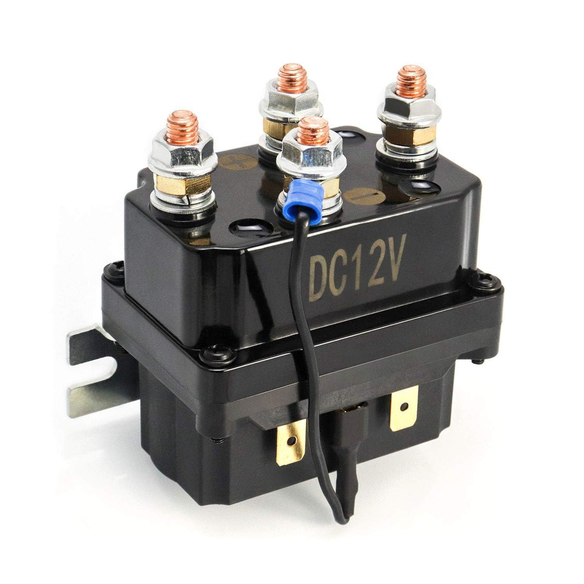 QWORK front view of solenoid relay showing compact housing and easy fit