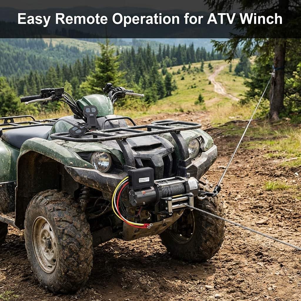 QWORK transmitter button detail for reliable tactile winch commands