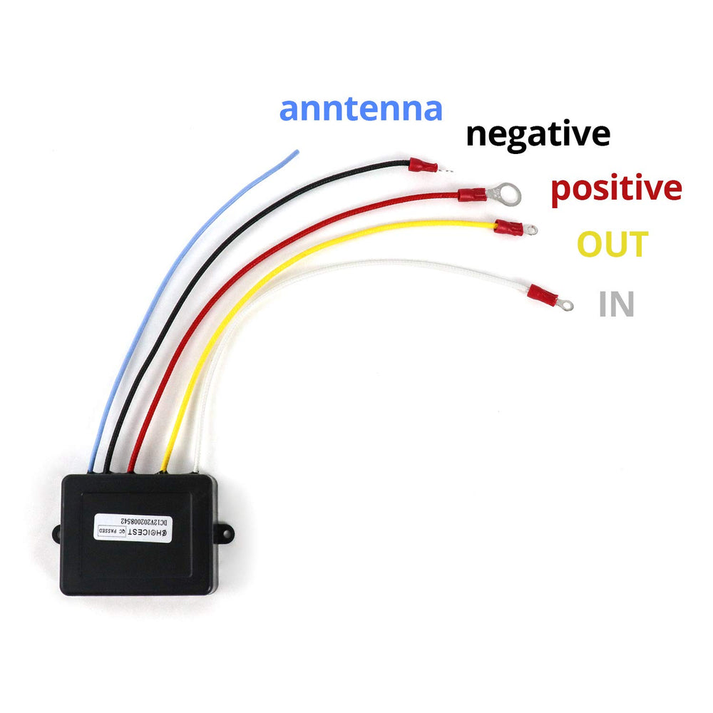 QWORK close-up of 5-wire harness and color-coded leads for correct installation