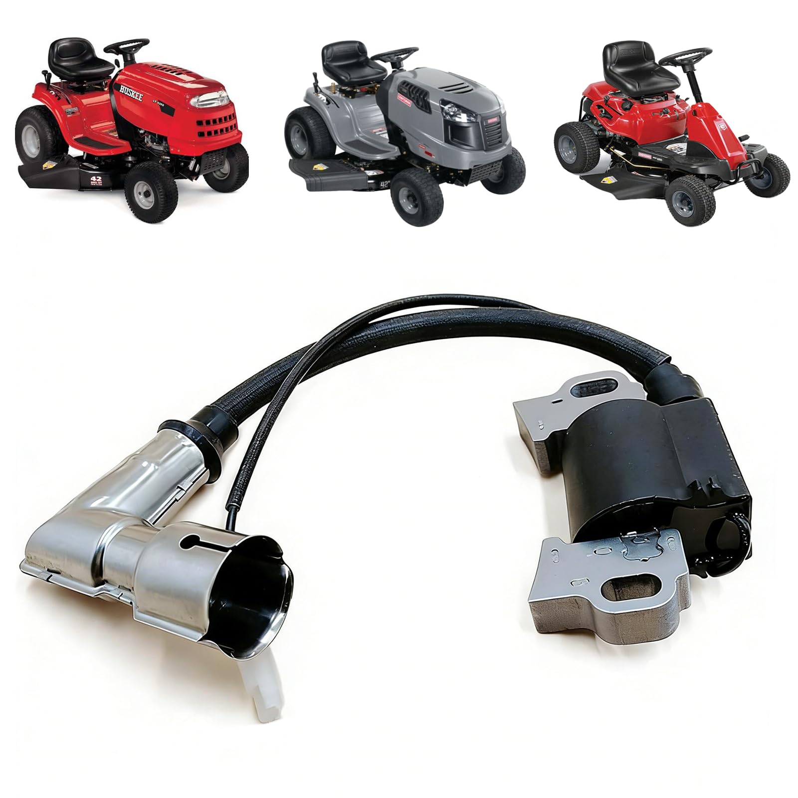 QYMOTO front view of ignition coil showing fit and clear labeling, ensures correct replacement