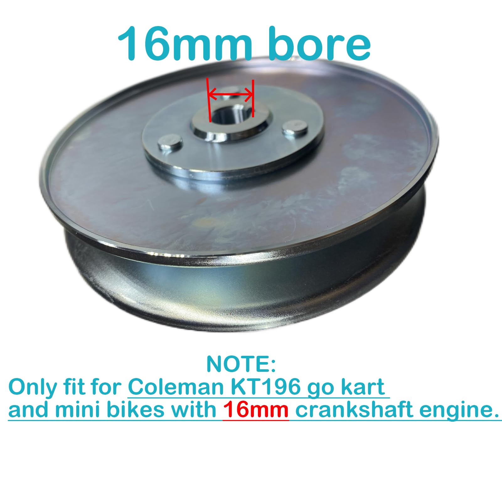 QYMOTO KT196 close-up of 16mm bore highlighting precise fit for stable power transfer