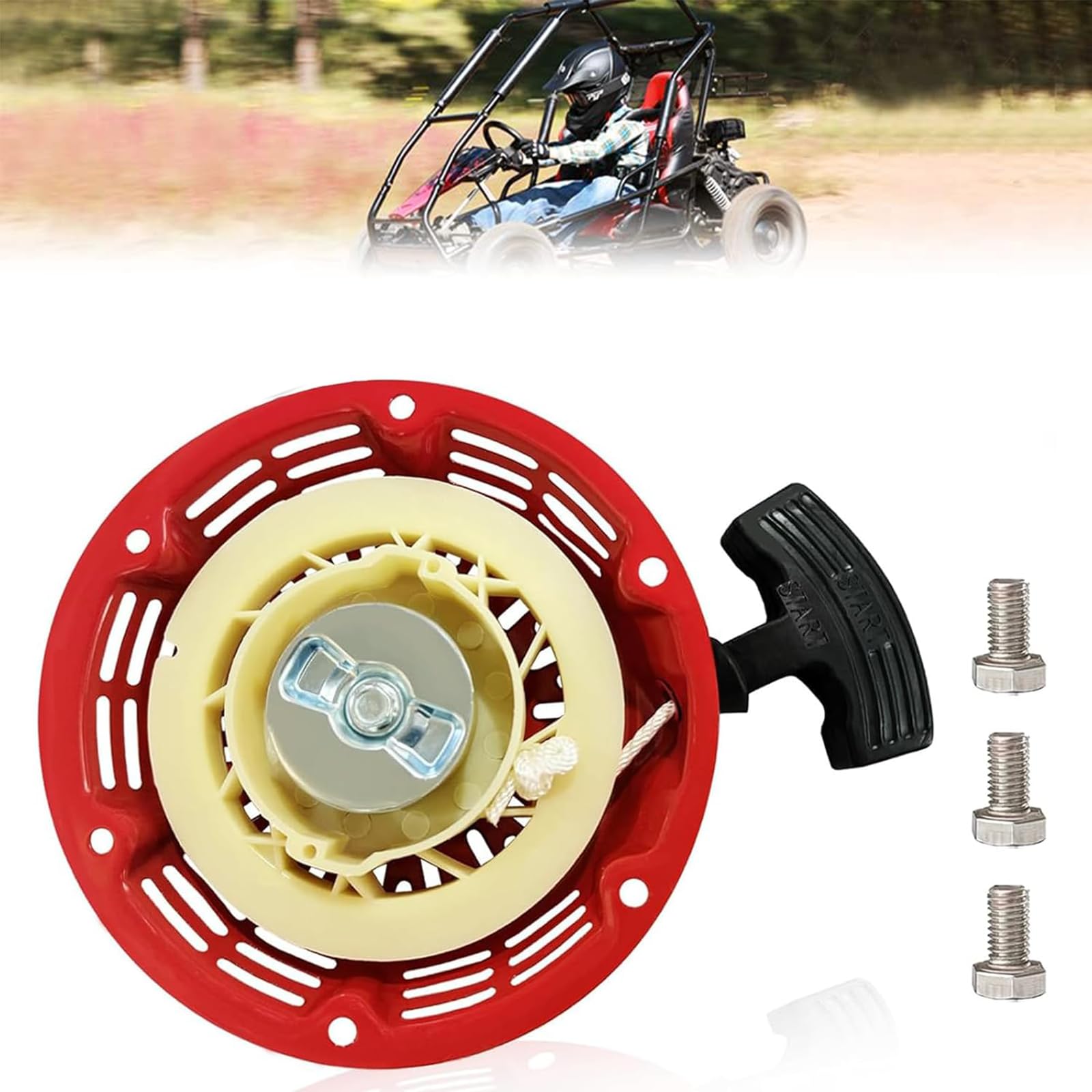 QYMOTO KT196 front view showing starter housing and secure mounting for quick replacement