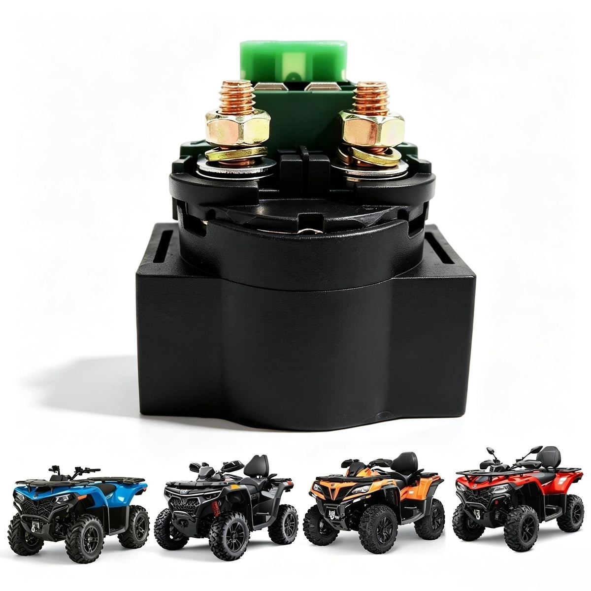 QYMOTO relay front view showing durable housing and reliable fit
