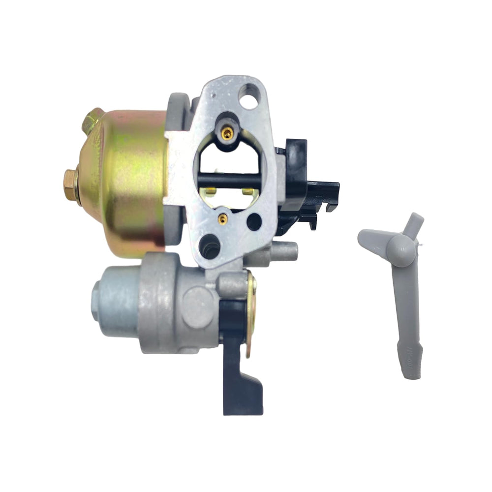 QYMOTO carburetor next to measuring tape, showing fit for 196cc engines