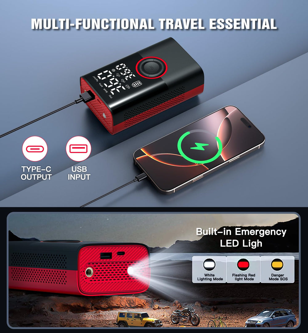 QYQBOON accessory kit with nozzles and charging cable organized for ready use