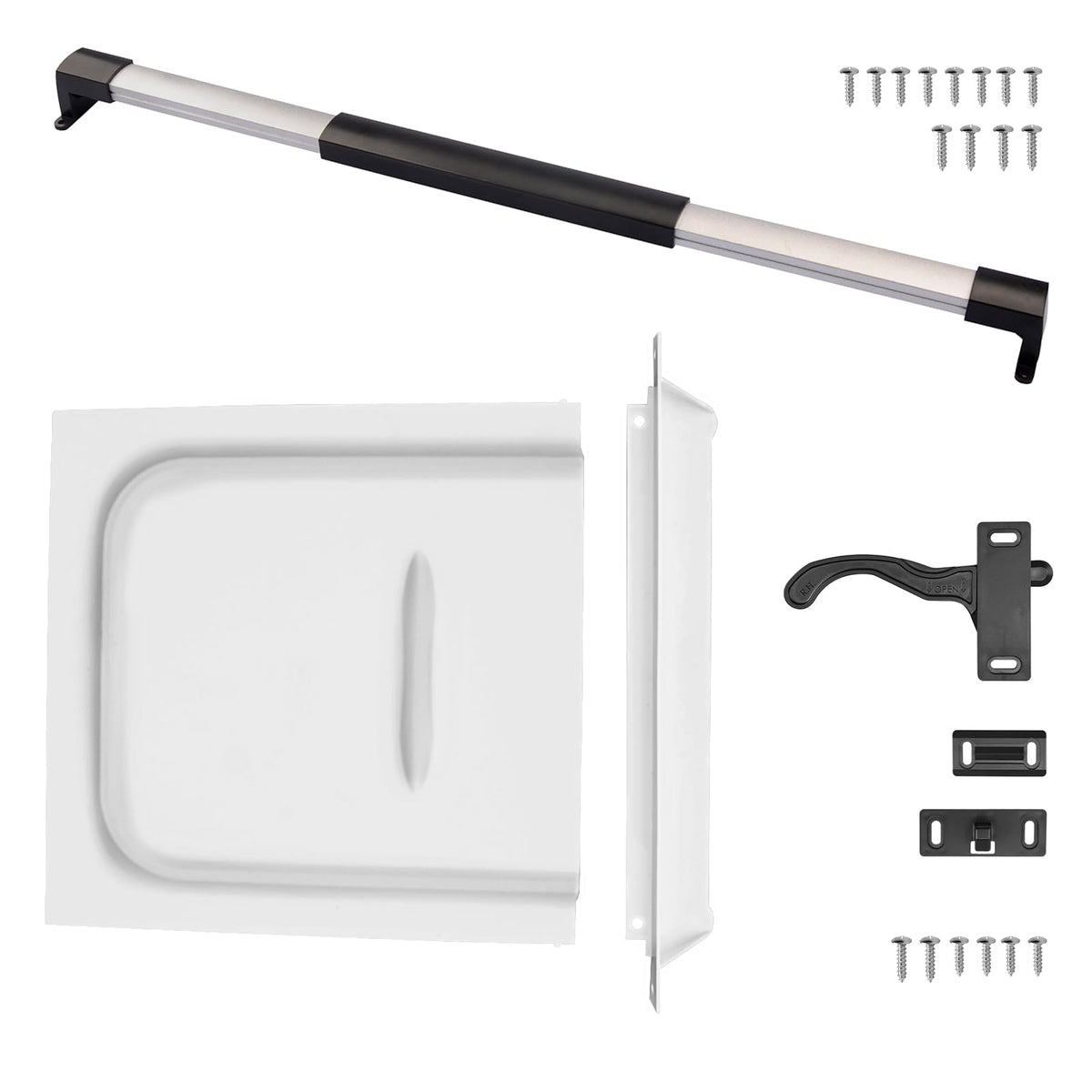 RVGUARD front packaging showing complete screen door kit and benefits