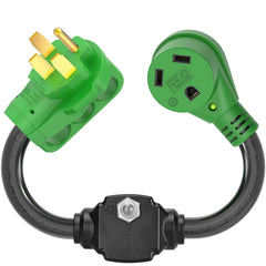 RVGUARD front view of adapter showing male and female ends and robust construction benefits safety